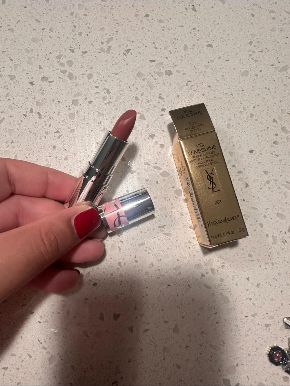 Yves Saint Laurent YSL LoveShine Lipstick - 201 Rosywood Blush mini